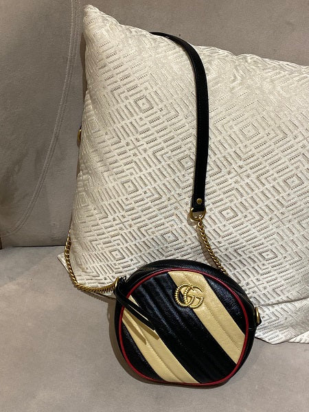 Gucci Bicolor GG Marmont Mini Round Bag